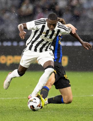 SOCCER JUVENTUS INTER, Juventus player Randal Kolo Muani during the soccer exhibition match between Juventus and Inter Milan at Optus Stadium in Perth, Saturday, August, 8, 2026. ( NO ARCHIVING PERTH WESTERN AUSTRALIA AUSTRALIA  Copyright: xINGOxBURKHARDTx 20260809142233525592