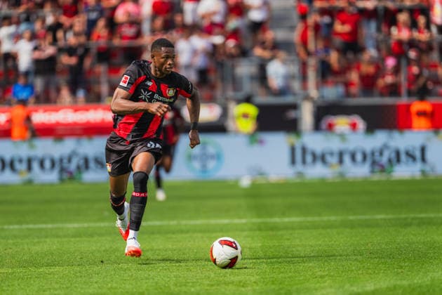 Christian Kofane (Bayer 04 Leverkusen, 35). it dem Ball im Angriff Bayer 04 Leverkusen vs. FC Sevilla, Fussball, Saisoneroeffnungspiel, Freundschaftsspiel, Saison 2026 27, 08.08.2026, DFL REGULATIONS PROHIBIT ANY USE OF PHOTOGRAPHS AS IMAGE SEQUENCES AND OR QUASI-VIDEO, Bayer 04 Leverkusen vs. FC Sevilla, Fussball, Saisoneroeffnungsspiel, Freundschaftsspiel, Saison 2026 27, 08.08.2026 Leverkusen *** Christian Kofane of Bayer 04 Leverkusen, 35, with the ball on the attack; Bayer 04 Leverkusen vs. FC Sevilla, soccer, season opener, friendly match, 2026–27 season, August 8, 2026, DFL regulations prohibit any use of photographs as image sequences and or quasi-video, Bayer 04 Leverkusen vs. FC Sevilla, soccer, season opener, friendly match, 2026–27 season, August 8, 2026, Leverkusen Copyright: xEibner-Pressefoto LukasxBaldygax EP_LBA