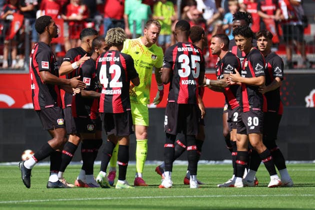 Bayer Leverkusen vor dem Anstoss GER, Bayer 04 Leverkusen vs. Sevilla FC, 1. Bundesliga , Saisoneroeffnungsspiel, Spielzeit 2026 2027, 08.08.2026 (DFL DFB REGULATIONS PROHIBIT ANY USE OF PHOTOGRAPHS as IMAGE SEQUENCES and or QUASI-VIDEO). GER, Bayer 04 Leverkusen vs. Sevilla FC, 1. Bundesliga , Saisoneroeffnungsspiel, Spielzeit 2026 2027, 08.08.2026 Leverkusen *** Bayer Leverkusen before kickoff GER, Bayer 04 Leverkusen vs. Sevilla FC, Bundesliga 1, season opener, 2026–2027 season, August 8, 2026 DFL and DFB regulations prohibit any use of photographs as image sequences and or quasi-video GER, Bayer 04 Leverkusen vs. Sevilla FC, Bundesliga 1, season opener, 2026–2027 season, August 8, 2026, Leverkusen Copyright: xEibner-Pressefotox EP_TSR