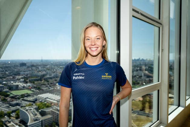 PARIS, FRANKRIKE 20260808 Louise Hansson under en pressträff inför Sim-EM i Paris. ***Bilden ingar i SPORTPAKET. För övriga BETALBILD*** PARIS FRANKRIKE x10430x *** PARIS, FRANCE 20260808 Louise Hansson during a press conference ahead of the European Swimming Championships in Paris ***This image is part of the SPORT PACKAGE. For other images, see PAID CONTENT*** PARIS, FRANCE x10430x  Copyright: xChristinexOlsson TTx SIM-EM 2026 PARIS PRESSTRÄFF