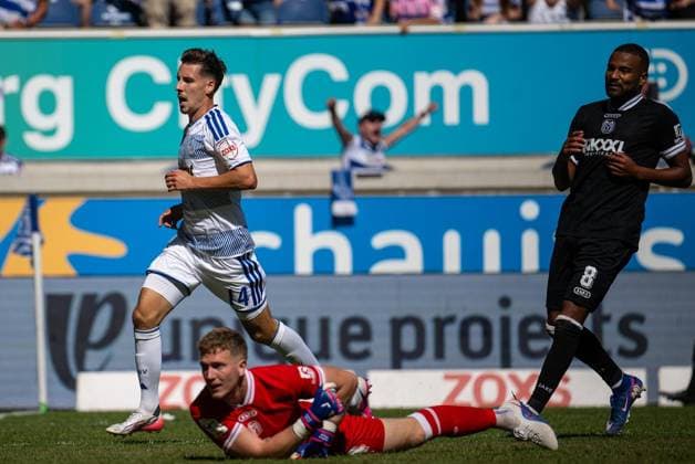 3.Liga MSV Duisburg - SV Meppen ** NUR FÜR REDAKTIONELLE ZWECKE ** EDITORIAL USE ONLY **<p>Fußball 3.Liga MSV Duisburg - SV Meppen am 08.08.26 in der Schauinsland-Reisen Arena in Duisburg Torjubel zum 3:0 durch Conor Noß ( Duisburg ) Duisburg Copyright: JakobxKlos *** 3rd Division: MSV Duisburg vs. SV Meppen ** FOR EDITORIAL USE ONLY ** EDITORIAL USE ONLY ** p Soccer 3rd Division: MSV Duisburg vs. SV Meppen on August 8, 2026, at the Schauinsland Reisen Arena in Duisburg. Celebration of the 3-0 goal by Conor Noß, Duisburg. Copyright JakobxKlos Copyright: JakobxKlos doc872kavd01szqu56l1e8e ,EDITORIAL USE ONLY