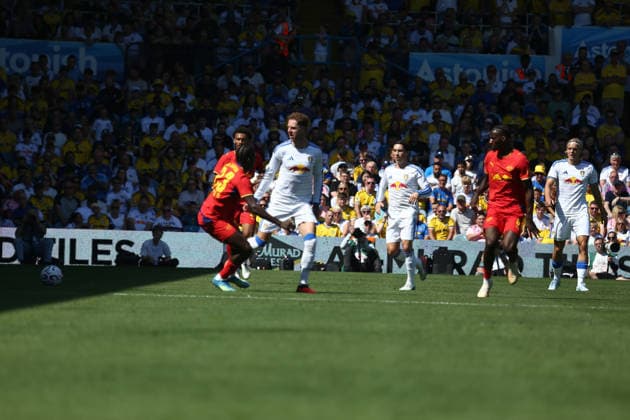 Leeds United v Leipzig, Pre-Season Friendly leeds mount an attack during the Pre-Season Friendly match between Leeds United and Leipzig at Elland Road, Leeds, UK on 8 August 2026. Leeds Elland Road West Yorkshire UK Editorial use only , Copyright: xStevexMowerx PSI-24676-0031