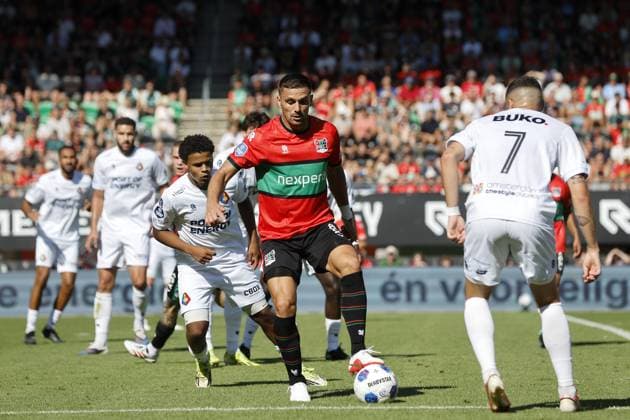 NIJMEGEN - (lr) Gerald Alders of Telstar, DuÅ¡an TadiÄ‡ of NEC Nijmegen, Rui Mendes of Telstar during the Dutch Eredivisie match between NEC Nijmegen and Telstar at De Goffert on August 8, 2026 in Nijmegen, the Netherlands. BART STOUTJESDIJK ANP Eredivisie 2026 27 xVIxANPxSportx xxANPxIVx 565086670 originalFilename: 565086670.jpg