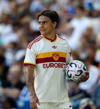Paulo Dybala of AS Roma Brighton and Hove Albion v Roma, Pre Season Friendly, Football, American Express Community Stadium, Brighton, UK - 08 Aug 2026Brighton American Express Community Stadi United Kingdom EDITORIAL USE ONLY No use with unauthorised audio, video, data, fixture lists, club league logos or live services. Online in-match use limited to 120 images, no video emulation. No use in betting, games or single club league player publications.  Copyright: xMattxImpey Shutterstockx 17050873c