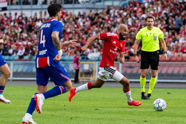 260808 Noussair Mazraoui of Manchester Uniteds during the friendly match between Manchester United, ManU and Paris Saint-Germain August 8 2026 in Gothenburg. *** August 8, 2026: Noussair Mazraoui of Manchester United during the friendly match between Manchester United and Paris Saint-Germain in Gothenburg  Copyright: FREDRIKxAREMYR BB260808FA021
