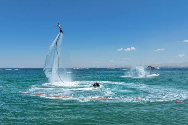 12th Van Sea Water Sports Festival kicks off on Lake Van VAN, TURKIYE - AUGUST 08: A view of participants and athletes taking part in the 12th Van Sea Water Sports Festival held at the Edremit-Gebze Water Sports Center on the shores of Lake Van in Van, Turkiye, on August 08, 2026. Organized to promote Lake Van and boost local tourism, the two-day event features Beach volleyball, Beachvolleyball and handball matches, flyboard demonstrations, canoeing, rowing, dragon boat races, and various recreational activities. Ozkan Bilgin Anadolu Van Turkey. Editorial use only. Please get in touch for any other usage.  Copyright: x2026xAnadoluxOzkanxBilginx