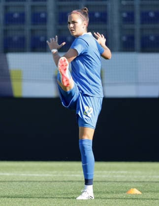 SOCCER - WCL, St.Poelten vs Sporting SANKT POELTEN,AUSTRIA,08.AUG.26 - SOCCER - UEFA Women s Champions League, qualification, SKN Sankt Poelten vs Sporting CP. Image shows Jennifer Klein (St.Poelten).  GEPAxpictures xWalterxLuger