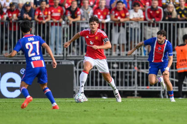 260808 Manchester Uniteds Harry Maguire during the friendly match between Manchester United, ManU and Paris Saint-Germain August 8 2026 in Gothenburg. *** August 8, 2026: Manchester United s Harry Maguire during the friendly match between Manchester United and Paris Saint-Germain in Gothenburg  Copyright: FREDRIKxAREMYR BB260808FA028