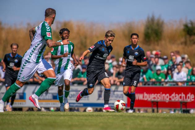 Testspiel: Werder Bremen vs. SC Paderborn 07, 08.08.2026 Albert Millgramm (SC Paderborn 07, 19); Testspiel: Werder Bremen vs. SC Paderborn 07 am 08.08.2026 in Vechta (Stadion Oyther Berg), Germany, *** Friendly Match: Werder Bremen vs. SC Paderborn 07, August 8, 2026 Albert Millgramm SC Paderborn 07, 19 Friendly Match: Werder Bremen vs. SC Paderborn 07 on August 8, 2026, at Vechta s Oyther Berg Stadium, Germany, Copyright: xBEAUTIFULxSPORTS Neddermannx