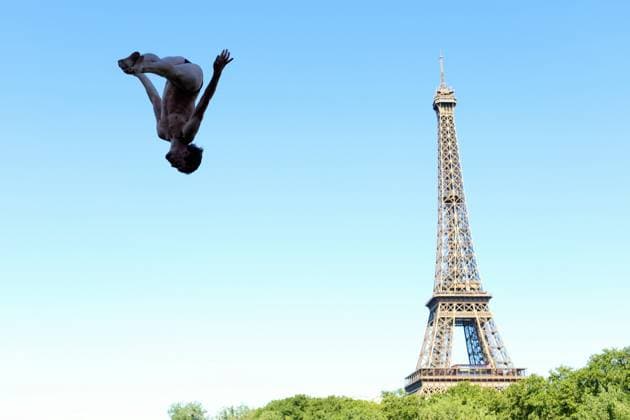 Championnat d Europe de natation PHOTOPQR LE COURRIER PICARD Haslin ; Paris ; 08 08 2026 ; 08 08 26 Championnat d Europe de natation Plongeon de haut vol hommes 20 metres dans la Seine Gary Hunt (Fra) 3ème medaille de bronze Photo Fred Haslin LEN European Aquatics Championships, at the Seine River in Paris on August 8, 2026 Paris 75 France  Copyright: xPHOTOPQR LExCOURRIERxPICARD MAXPxHaslinx 20260808LCP5202 20260808LCP5202