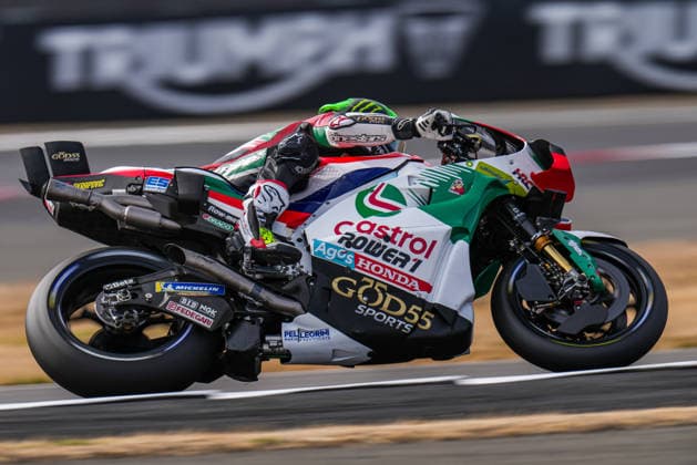 Cal Crutchlow (Great Britain) of the Castrol Honda LCR Team ( 35) during MotoGP Tiscot Sprint race (10 laps) at Round 12 of the 2026 Qatar Airways Grand Prix of Great Britain at Silverstone Circuit, Towcester, England on the 7 August 2026.  Copyright: xDavidxHornx PMI-7310-0192