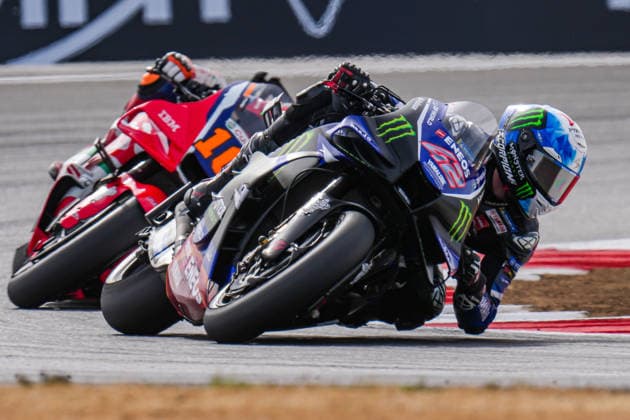 Alex Rins (Spain) of the Monster Energy Yamaha MotoGP ( 42) during MotoGP Tiscot Sprint race (10 laps) at Round 12 of the 2026 Qatar Airways Grand Prix of Great Britain at Silverstone Circuit, Towcester, England on the 7 August 2026.  Copyright: xDavidxHornx PMI-7310-0197