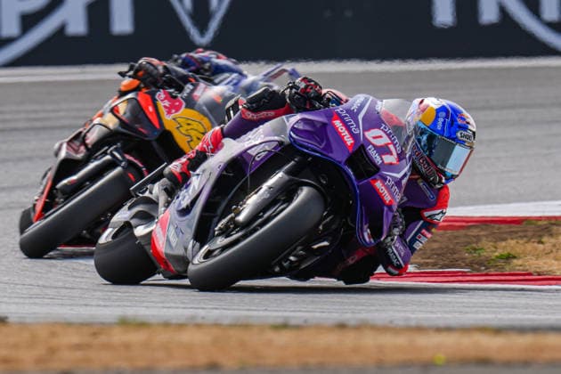 Toprak RazgatlÄ±oglu (Turkey) of the Prima Pramac Yamaha MotoGP ( 7) during MotoGP Tiscot Sprint race (10 laps) at Round 12 of the 2026 Qatar Airways Grand Prix of Great Britain at Silverstone Circuit, Towcester, England on the 7 August 2026.  Copyright: xDavidxHornx PMI-7310-0198
