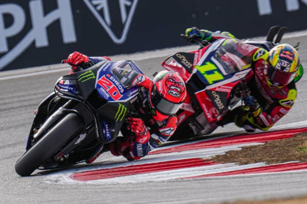 Fabio Quartararo (France) of the Monster Energy Yamaha MotoGP ( 20) during MotoGP Tiscot Sprint race (10 laps) at Round 12 of the 2026 Qatar Airways Grand Prix of Great Britain at Silverstone Circuit, Towcester, England on the 7 August 2026.  Copyright: xDavidxHornx PMI-7310-0196