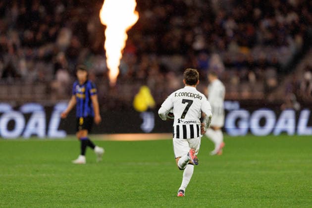August 8, 2026, Perth, Wa, Australia: Francisco Conceicao during the Calcio Italiano match between Juventus FC and Internazionale FC at Optus Stadium in Perth. Perth Australia - ZUMAc318 20260808_znp_c318_079 Copyright: xJohnxCarusix
