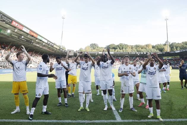 NIJMEGEN - Telstar celebrates the victory during the Dutch Eredivisie match between NEC Nijmegen and Telstar at De Goffert on August 8, 2026, in Nijmegen, the Netherlands. BART STOUTJESDIJK ANP Eredivisie 2026 27 xVIxANPxSportx xxANPxIVx 565094303 originalFilename: 565094303.jpg