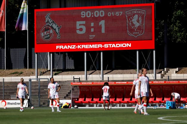 Fußballspielerin Kathrin Kathy Hendrich (Abwehr) beim Testspiel zwischen der 1. Frauen-Mannschaft des 1. FC Köln und dem FC Twente Enschede (NED) im Franz-Kremer-Stadion. (Endstand 5:1) Köln, 08.08.2026 NRW Deutschland *** Soccer player Kathrin Kathy Hendrich, defender, during the friendly match between the 1. FC Köln Women s Team and FC Twente Enschede (NED) at Franz Kremer Stadium. Final score: 5–1 for Köln, August 8, 2026, North Rhine-Westphalia, Germany Copyright: xChristophxHardtx