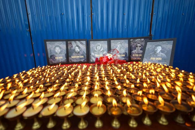 Tribute Continues To Pour For Broad Peak Avalanche Killed Climbers In Nepal People attend a light vigil paying tribute to climbers who died in the Broad Peak avalanche, in Kathmandu, Nepal, on August 8, 2026. A Tribute Run 5K was held to honor the climbers who perished in the avalanche that struck the world s 12th highest peak at the end of July. Runners held a vigil lighting butter lamps in front of portraits of the climbers upon reaching the Bouddhanath Stupa, the finish line of the event. Portraits of British-Nepali climber Nirmal Purja, Nima Sherpa, Nawang Thindu Sherpa, Pur Bahadur Gurung, Kili Pemba Sherpa and Gyalu Sherpa were displayed facing the UNESCO World Heritage Site Bouddhanath Stupa. Rescuers retrieved four of the bodies of the climbers on August 2, 2026. A total of 7 bodies have been recovered from the peak, with three still on the slopes of one of the technical peaks. The body of one Nepali climber has yet to be retrieved, while three other bodies have been brought to Skardu in Gilgit Baltistan, where procedures are being completed for their return home. KATHMANDU Bagmati Nepal  Copyright: xSubaasxShresthax originalFilename:shrestha-tributec260808_npJUP.jpg