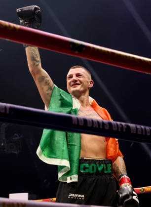 Zuffa Boxing 10, 3Arena, Dublin 8 8 2026 Conor Coyle celebrates after the match Conor Coyle celebrates after the match 8 8 2026  Copyright: xx AC012887