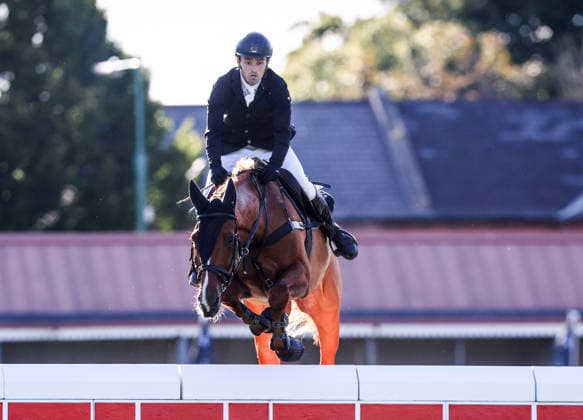2026 Dublin Horse Show, RDS, Dublin 8 8 2026 Defender Puissance (International Comp 12) Andrew Hodgins of Ireland onboard Shanaclough Luichew Andrew Hodgins onboard Shanaclough Luichew 8 8 2026  Copyright: xx RDR_4908