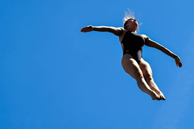 Maike Elena Halbisch of Germany competes in the High Diving Women s 20m Final during the European Aquatics Championships at the River Seine in Paris (France), August 8, 2026. Andrea Masini Deepbluemedia Insidefoto
