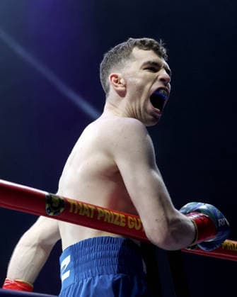 Zuffa Boxing 10, 3Arena, Dublin 8 8 2026 Stevie McKenna celebrates after the fight Stevie McKenna celebrates after the fight 8 8 2026  Copyright: xx NE1L3695