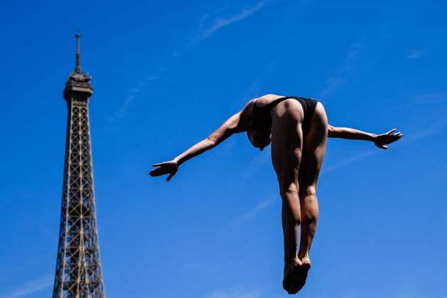 Nelli Chukanivska of Ukraine competes in the High Diving Women s 20m Final during the European Aquatics Championships at the River Seine in Paris (France), August 8, 2026. Andrea Staccioli