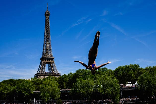 Nelli Chukanivska of Ukraine competes in the High Diving Women s 20m Final during the European Aquatics Championships at the River Seine in Paris (France), August 8, 2026. Andrea Staccioli