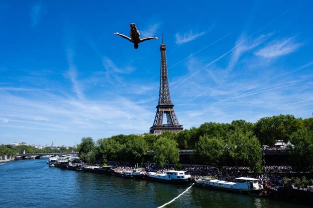 Maike Elena Halbisch of Germany competes in the High Diving Women s 20m Finalduring the European Aquatics Championships at the River Seine in Paris (France), August 8, 2026. Giorgio Scala DBM - Deepbluemedia Insidefoto