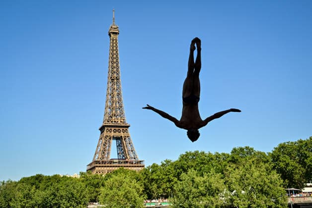 European Aquatics Championships 2026 - Men’s 20m Platform High Diving Catalin Petru Preda during the Men’s 20m platform high diving at the European Aquatics Championships 2026 on the Seine River in Paris on August 8, 2026. Photo by Tomas Stevens ABACAPRESS.COM Paris France  Copyright: xStevensxTomas ABACAx