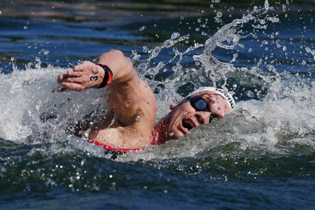 Open Water, 4 x 1500m Mixed Team, Marcello GUIDI from Italy at the European Aquatics Championships Paris 2026, Paris, August 08, 2026 .  Copyright: xGianxMattiaxD Alberto LaPressex