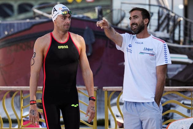 Open Water, 4 x 1500m Mixed Team,Gregorio PALTRINIERI from Italy at the European Aquatics Championships Paris 2026, Paris, August 08, 2026 .  Copyright: xGianxMattiaxD Alberto LaPressex