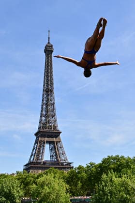 European Aquatics Championships 2026 - Women s 20m Platform High Diving Nelli Chukanivska from Ukraine during the Women’s 20m platform high diving at the European Aquatics Championships 2026 on the Seine River in Paris on August 8, 2026. Photo by Tomas Stevens ABACAPRESS.COM Paris France  Copyright: xStevensxTomas ABACAx