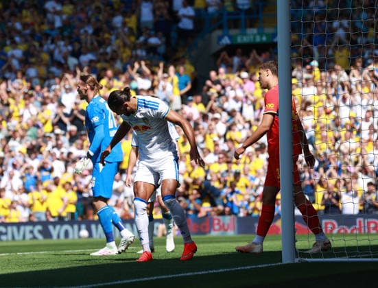 Leeds United v Leipzig, Pre-Season Friendly dominic calvert-lewin scores a scoring during the Pre-Season Friendly match between Leeds United and Leipzig at Elland Road, Leeds, UK on 8 August 2026. Leeds Elland Road West Yorkshire UK Editorial use only , Copyright: xStevexMowerx PSI-24676-0076