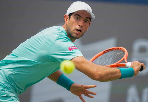 August 8, 2026, Montreal, Pq, Canada: Nuno Borges of Portugal hits a return to Luciano Darderi of Italy during round of 16 National Bank Open tennis action in Montreal on Saturday, Aug. 8, 2026. Canada News - August 8, 2026  - ZUMAc35_ 20260808_zaf_c35_018 Copyright: xChristinnexMuschix