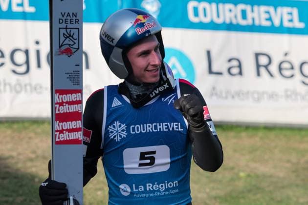 SAUT A SKI COUPE MONDE COURCHEVEL PHOTOPQR LE DAUPHINE Tom PHAM VAN SUU ; Courchevel ; 08 08 2026 ; A Courchevel (Savoie), le 8 août 2026. Coupe du monde de saut à ski. Sur notre photo :Daniel Tschofenig. Photo : Tom Pham Van Suu Le Dauphiné Libéré Ski jumping, Skispringen, Ski, nordisch World Cup in Courchevel on August 8, 2026 Courchevel Savoie Rhône-Alpes France  Copyright: xPHOTOPQR LExDAUPHINE MAXPPPxTomxPHAMxVANxSUUx 20260808JDL5360 20260808JDL5360