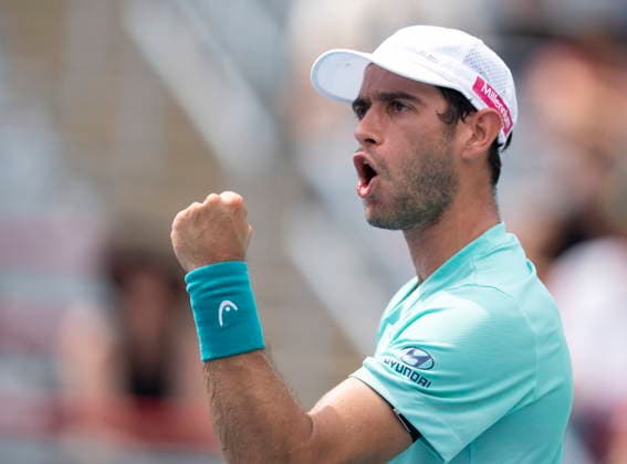 August 8, 2026, Montreal, Pq, Canada: Nuno Borges of Portugal reacts during his match against Luciano Darderi of Italy during round of 16 National Bank Open tennis action in Montreal on Saturday, Aug. 8, 2026. Canada News - August 8, 2026  - ZUMAc35_ 20260808_zaf_c35_020 Copyright: xChristinnexMuschix