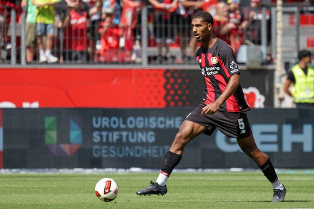 08.08.2026, xgrfx, Fussball Testspiel, Bayer Leverkusen - FC Sevilla v.l. Loic Bade (Bayer Leverkusen) (DFL DFB REGULATIONS PROHIBIT ANY USE OF PHOTOGRAPHS as IMAGE SEQUENCES and or QUASI-VIDEO) Leverkuseb *** August 8, 2026, xgrfx, Soccer Friendly Match, Bayer Leverkusen vs. FC Sevilla, Loic Bade, Bayer Leverkusen, DFL, DFB. REGULATIONS PROHIBIT ANY USE OF PHOTOGRAPHS AS IMAGE SEQUENCES AND OR QUASI-VIDEO. Leverkuseb