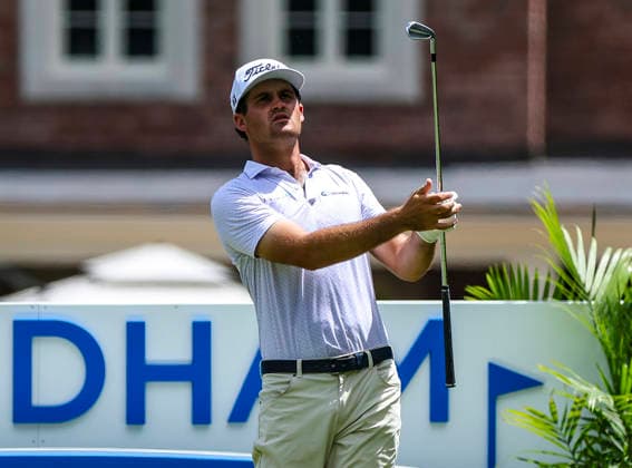 August 8, 2026: Jackson Suber tees off at the third hole during third round at 2026 Wyndham Championship, Sedgefield Country Club in Greensboro, North Carolina. CSM Greensboro United States of America - ZUMAc04_ 20260808_zma_c04_082 Copyright: xDavidxBeachx