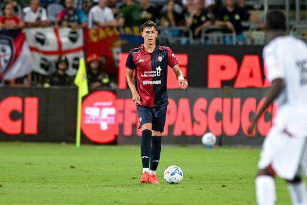Cagliari s Juan Martin Rodriguez Camejo in action during the Serie A soccer match between Cagliari Calcio and Nice at the Unipol Domus in Cagliari, Sardinia - Saturday 8th august 2026. - Soccer  Copyright: x Â®xGianlucaxZuddas LaPressex