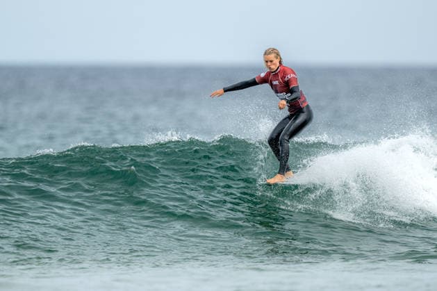 Surfing, Boardmasters 2026, World Surf League Thilde Rasmussen (Denmark) during the LQS1000 Longboard Pro Finals at the Boardmasters 2026 surfing championships at Fistral Beach, Newquay, UK on 8 August 2026. Newquay Fistral Beach Hampshire UK Editorial use only , Copyright: xStevexBaileyx PSI-24643-0463