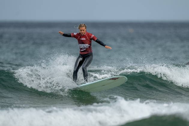Surfing, Boardmasters 2026, World Surf League Thilde Rasmussen (Denmark) during the LQS1000 Longboard Pro Finals at the Boardmasters 2026 surfing championships at Fistral Beach, Newquay, UK on 8 August 2026. Newquay Fistral Beach Hampshire UK Editorial use only , Copyright: xStevexBaileyx PSI-24643-0470