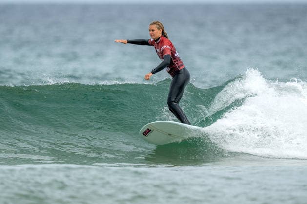 Surfing, Boardmasters 2026, World Surf League Thilde Rasmussen (Denmark) during the LQS1000 Longboard Pro Finals at the Boardmasters 2026 surfing championships at Fistral Beach, Newquay, UK on 8 August 2026. Newquay Fistral Beach Hampshire UK Editorial use only , Copyright: xStevexBaileyx PSI-24643-0474