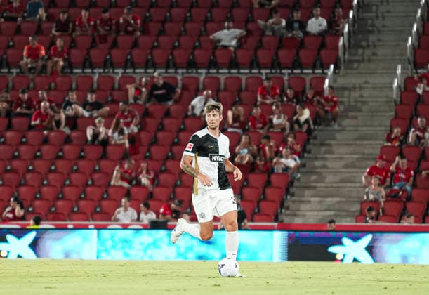 ESP: RCD Mallorca vs Elversberg Pre Season match 2026 2027 Maximilian Rohr of Elversberg during Pre Season match between RCD Mallorca and Elversberg played at Estadio de Son Moix, on August 08, 2026 Palma de Mallorca, Spain. Palma de Mallorca Spain Football *** ESP RCD Mallorca vs. Elversberg, 2026–2027 Preseason Match: Maximilian Rohr of Elversberg during the preseason match between RCD Mallorca and Elversberg, played at Estadio de Son Moix on August 8, 2026, in Palma de Mallorca, Spain. Palma de Mallorca, Spain. Soccer Copyright: xNandoxTorresx