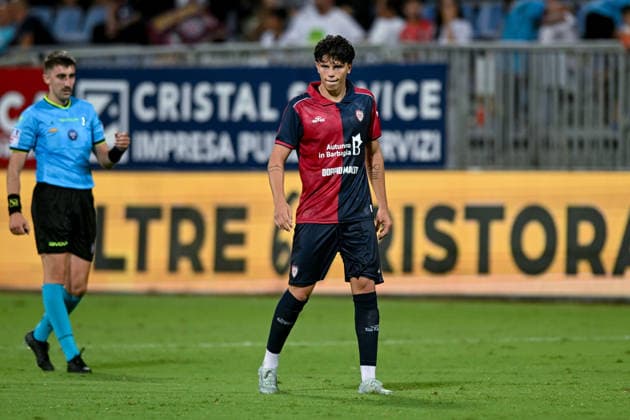 Cagliari s Romano in action during the Serie A soccer match between Cagliari Calcio and Nice at the Unipol Domus in Cagliari, Sardinia - Saturday 8th august 2026. - Soccer  Copyright: x Â®xGianlucaxZuddas LaPressex