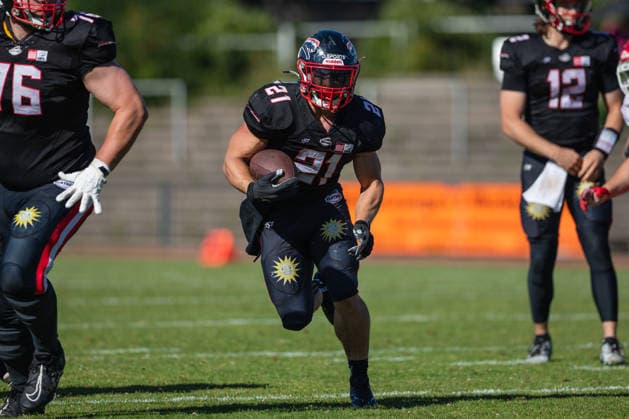 Düsseldorf Panther vs Potsdam Royals Düsseldorf Panther vs Potsdam Royals im Panther Stadion in Düsseldorf (Deutschland, Nordrhein Westfalen). American Football, 09. Spieltag der Effect Energy GFL Saison 2026. Endstand: 00:49 *** Düsseldorf Panthers vs. Potsdam Royals Düsseldorf Panthers vs. Potsdam Royals at Panther Stadium in Düsseldorf, Germany, North Rhine-Westphalia American football, Week 9 of the 2026 Effect Energy GFL season. Final score: 0–49
