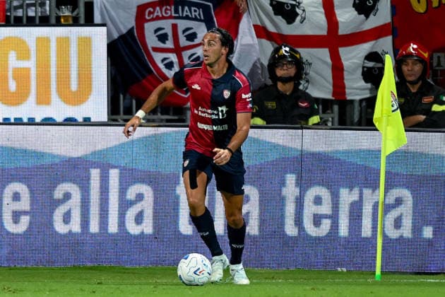 Cagliari s Gabriele Zappa in action during the Serie A soccer match between Cagliari Calcio and Nice at the Unipol Domus in Cagliari, Sardinia - Saturday 8th august 2026. - Soccer  Copyright: x Â®xGianlucaxZuddas LaPressex