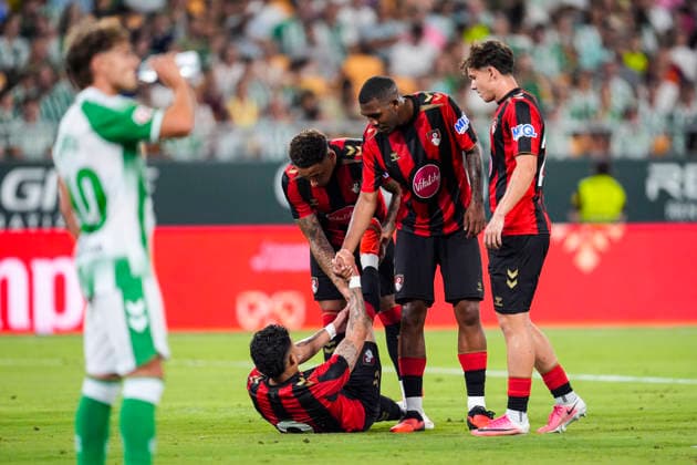 August 8, 2026, Sevilla, Sevilla, Spain: Evamilson of AFC Bournemouth celebrates a goal during the friendly match football match played between Real Betis and AFC Bournemouth at La Cartuja stadium on August 8, 2026, in Sevilla, Spain. Real Betis V AFC Bournemouth - Friendly Match  - ZUMAa181 20260808_zaa_a181_077 Copyright: xJoaquinxCorcherox
