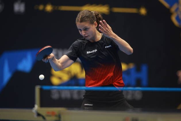 2026 WTT Europe Smash - Sweden - Qualifications Day 1 Camille Lutz of France plays against Divyanshi Bhowmick of India during the Women s Singles Qualifying Round 1 at the 2026 Europe Smash in Malmo, Sweden, on august 08, 2026. Malmo Sweden  Copyright: xRemyxGrosx originalFilename:gros-europesm260808_np9eF.jpg