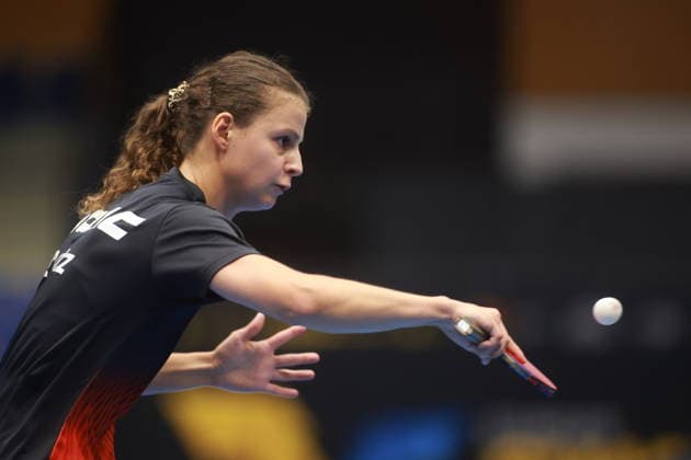 2026 WTT Europe Smash - Sweden - Qualifications Day 1 Camille Lutz of France plays against Divyanshi Bhowmick of India during the Women s Singles Qualifying Round 1 at the 2026 Europe Smash in Malmo, Sweden, on august 08, 2026. Malmo Sweden  Copyright: xRemyxGrosx originalFilename:gros-europesm260808_npOfc.jpg
